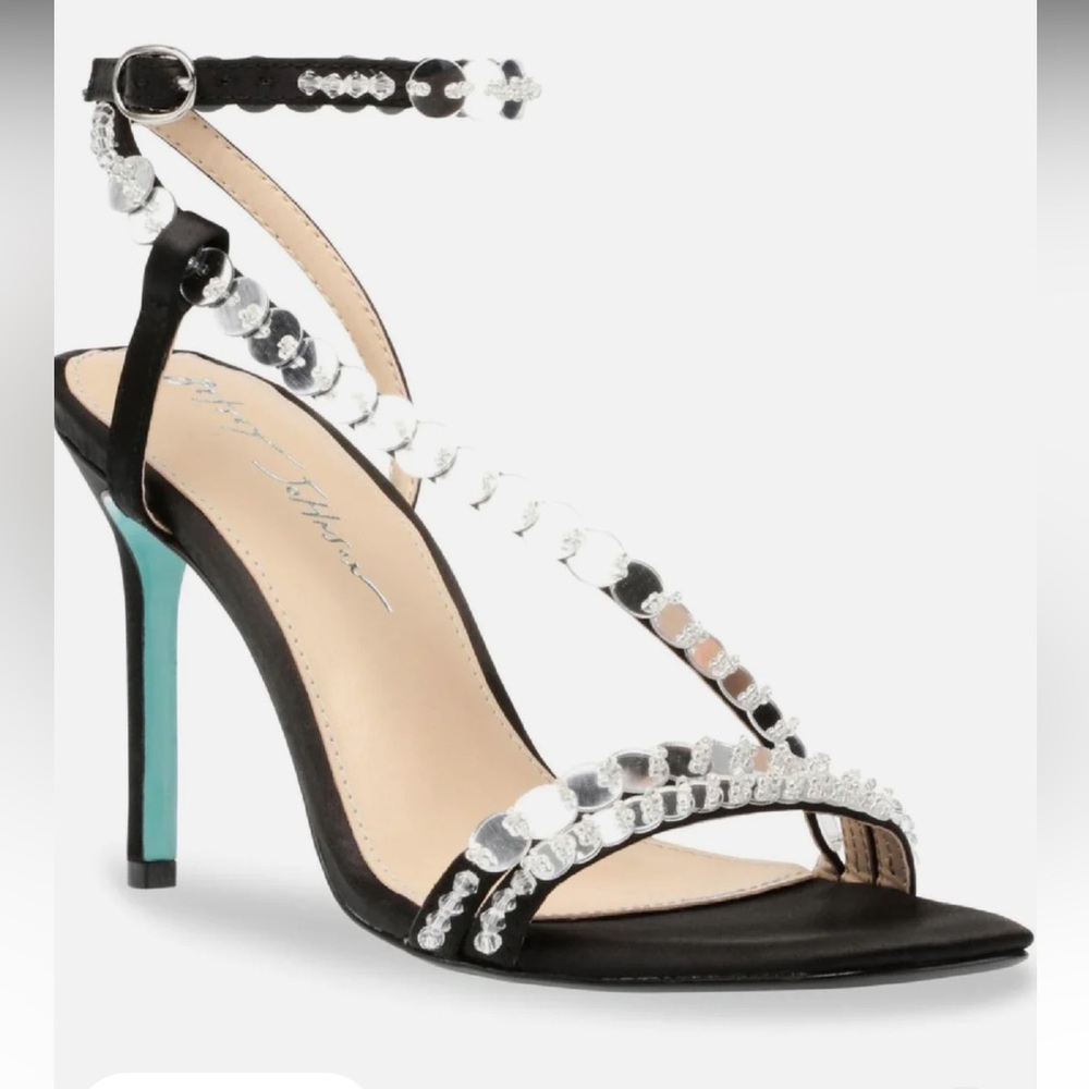 Betsy Johnson Asher Black Embellished Sandals